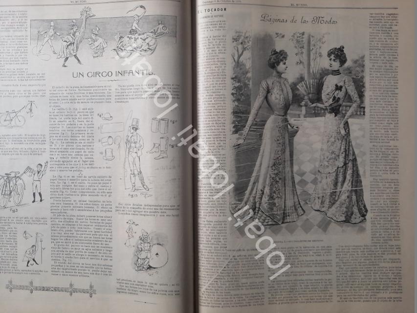 GACETA ANTIGUA DE MODAS 1899. " PAGINAS DE LA MODA " /58 - Image 3