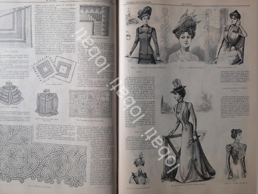 GACETA ANTIGUA DE MODAS 1899. " PAGINAS DE LA MODA " /58 - Image 4