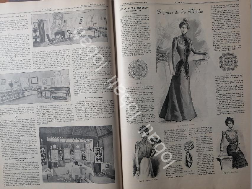 GACETA ANTIGUA DE MODAS 1899. " PAGINAS DE LA MODA " /59 - Image 2