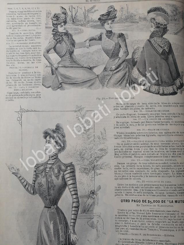 GACETA ANTIGUA DE MODAS 1899. " PAGINAS DE LA MODA " /59 - Image 3