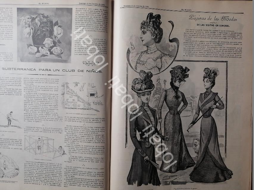 GACETA ANTIGUA DE MODAS 1899. " PAGINAS DE LA MODA " /60 - Image 2