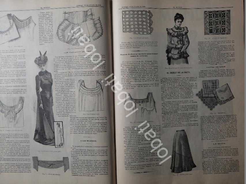 GACETA ANTIGUA DE MODAS 1899. " PAGINAS DE LA MODA " /60 - Image 3