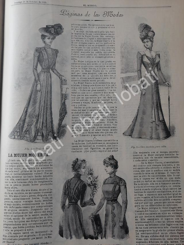 GACETA ANTIGUA DE MODAS 1899. " PAGINAS DE LA MODA " /61 - Image 3
