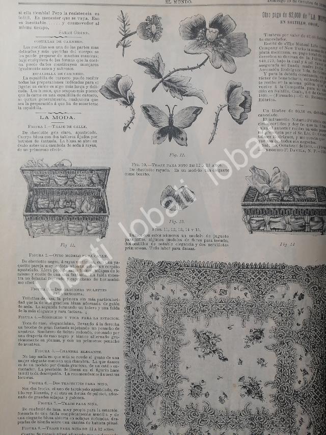 GACETA ANTIGUA DE MODAS 1899. " PAGINAS DE LA MODA " /61 - Image 5
