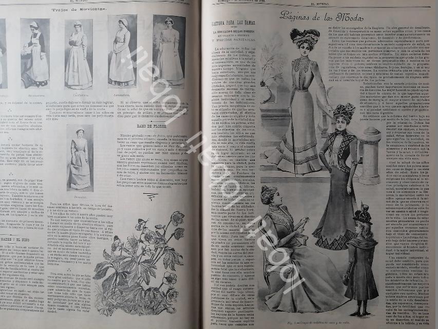 GACETA ANTIGUA DE MODAS 1899. " PAGINAS DE LA MODA " /62 - Image 2