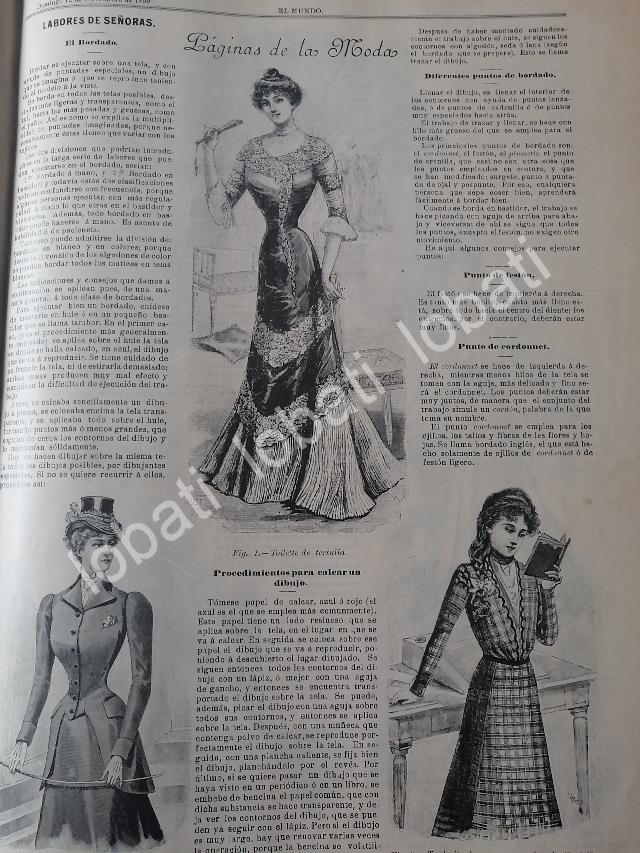 GACETA ANTIGUA DE MODAS 1899. " PAGINAS DE LA MODA " /63 - Image 3