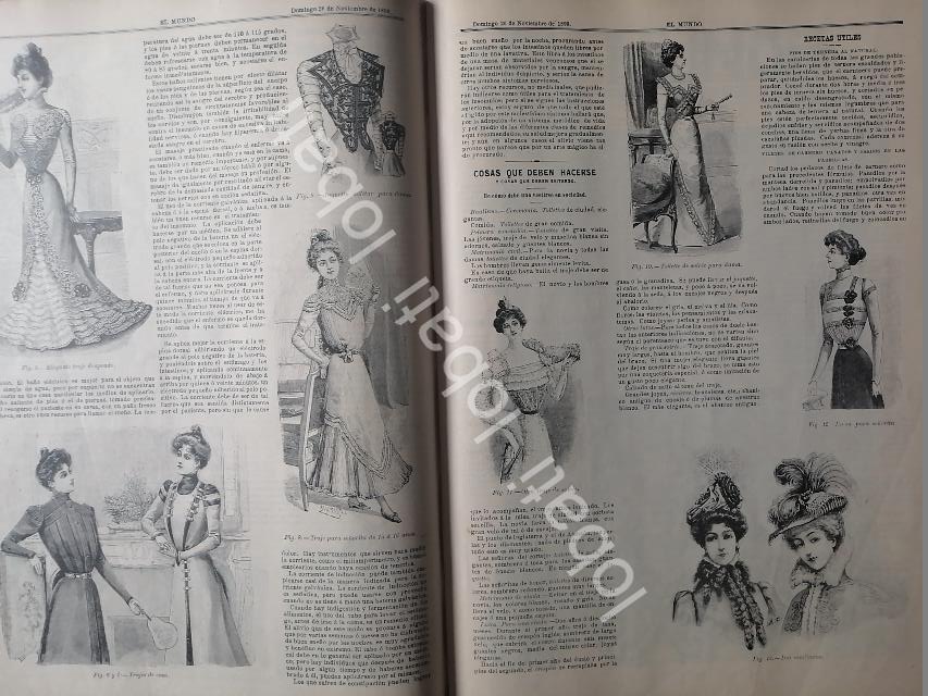 GACETA ANTIGUA DE MODAS 1899. " PAGINAS DE LA MODA " /65 - Image 4