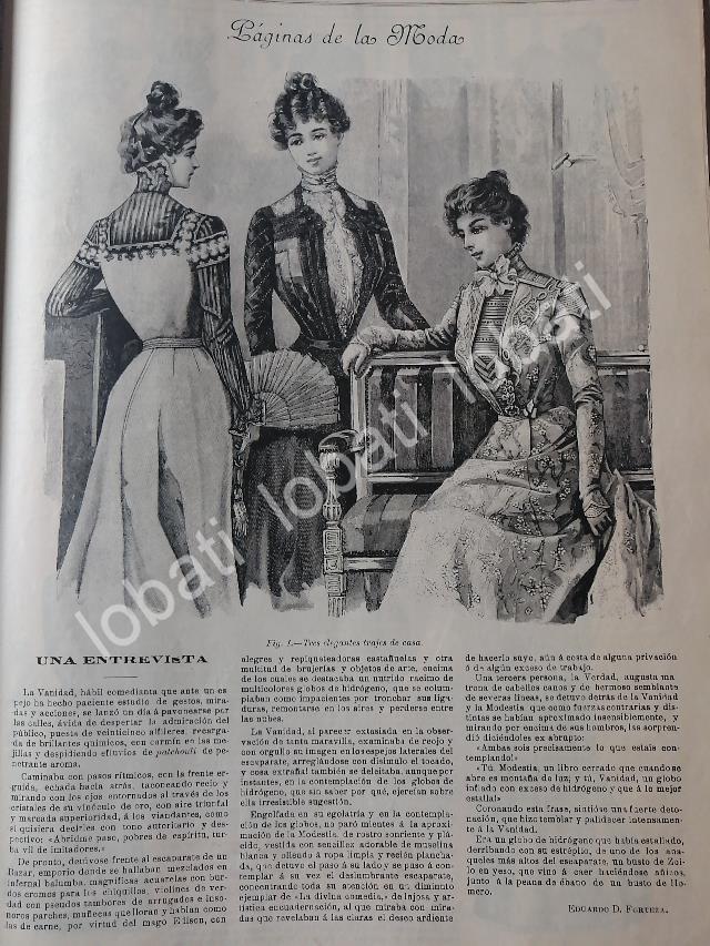 GACETA ANTIGUA DE MODAS 1899. " PAGINAS DE LA MODA " /66 - Image 2