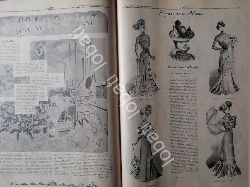 GACETA ANTIGUA DE MODAS 1899. " PAGINAS DE LA MODA " /68 - Image 3