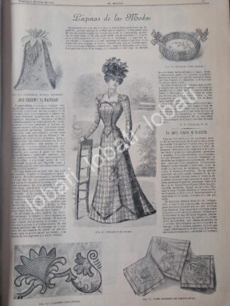 GACETA ANTIGUA DE MODAS 1899. " PAGINAS DE LA MODA " /50
