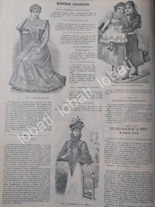 GACETA ANTIGUA DE MODAS 1899. " PAGINAS DE LA MODA " /50 - Image 3