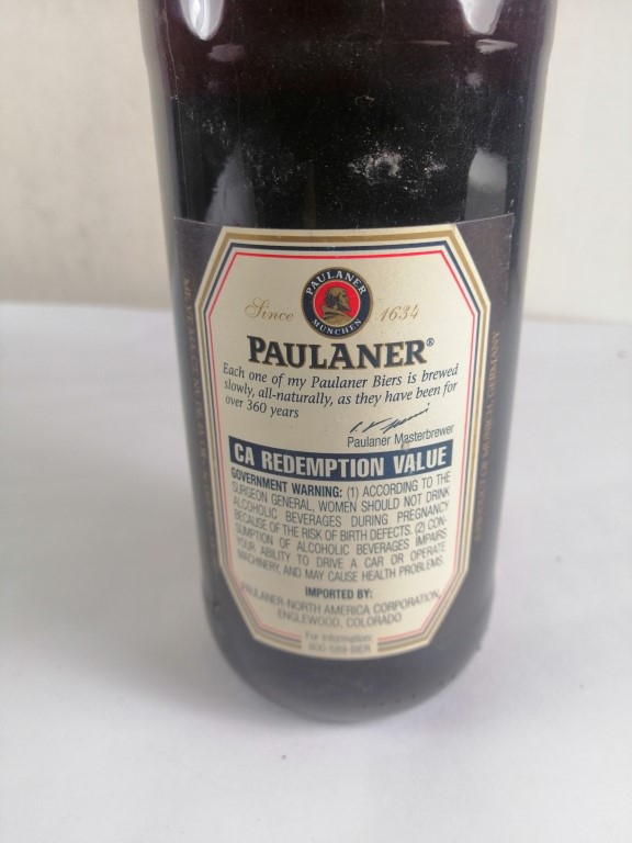 BOTELLA DE CERVEZA RETRO PAULANER HEFE-HEIZEN. AUN LLENA - Image 5