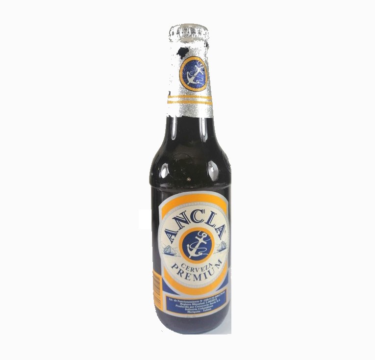 BOTELLA DE CERVEZA RETRO. ANCLA. (COLOMBIA). AUN LLENA