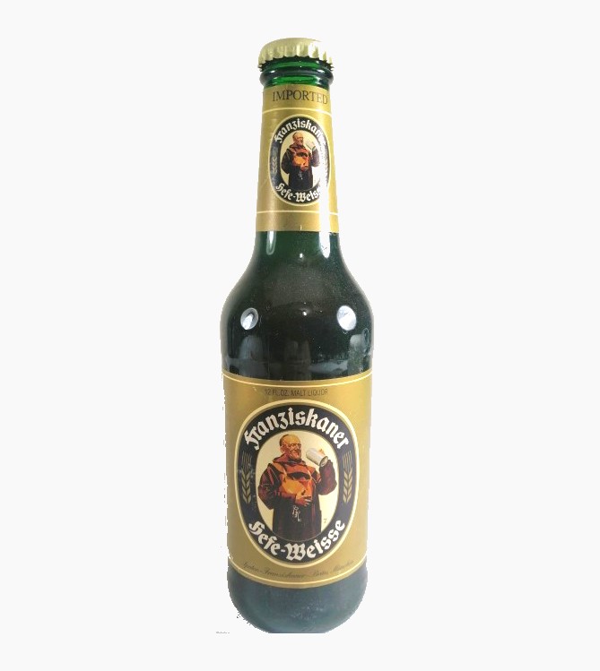 BOTELLA DE CERVEZA RETRO FRANZISCANER, ALEMANIA. AUN LLENA