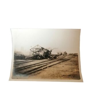 FOTOGRAFIA ANTIGUA REVOLUCION MEXICANA ATAQUE A FERROCARRIL N3