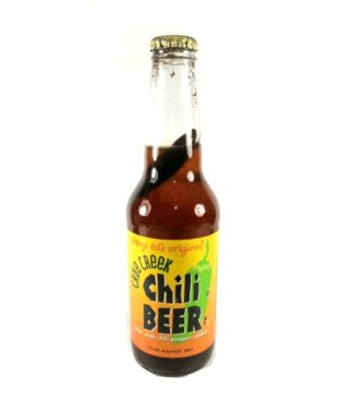 BOTELLA DE CERVEZA RETRO. CAVE CREEK CHILI BEER 1990s CON CHILE DENTRO