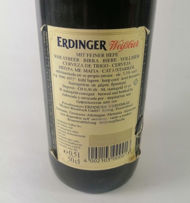 BOTELLA DE CERVEZA RETRO. ERDINGER KRISTALLKAR. ALEMANIA - Image 8