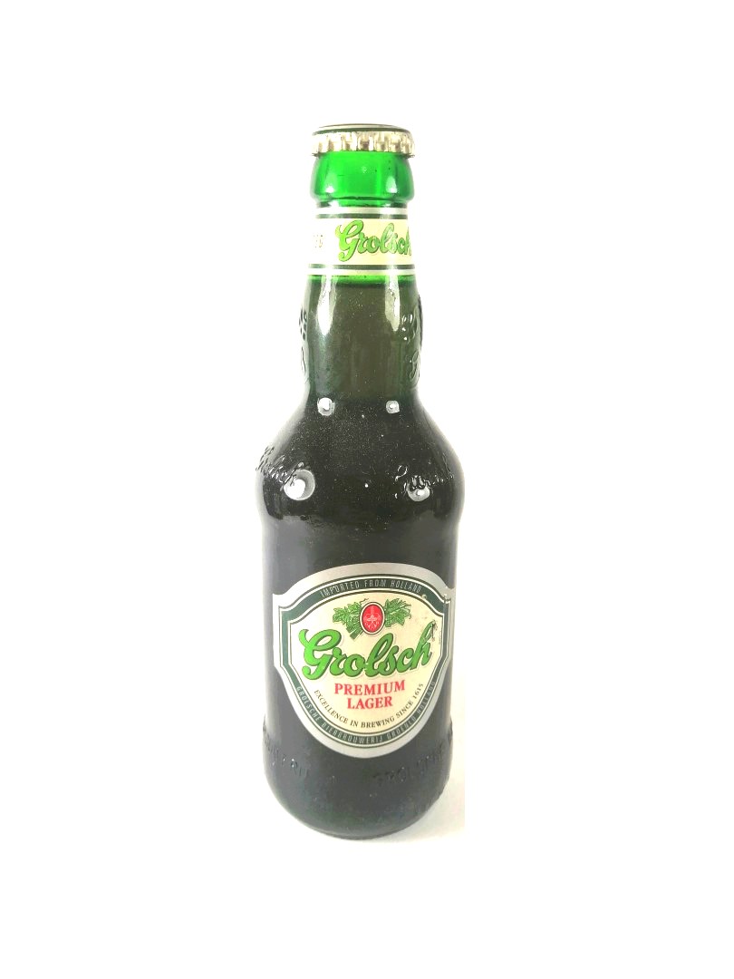 BOTELLA DE CERVEZA RETRO. GROLSCH PREMIUM AÑOS 90s VERDE (HOLANDA)
