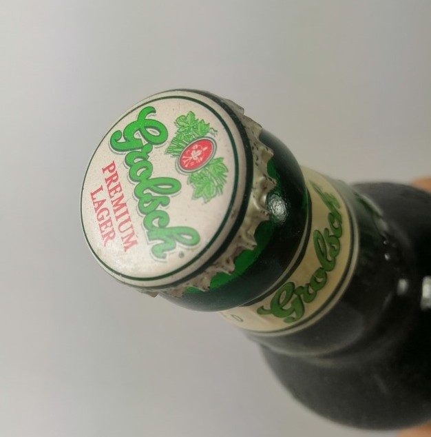 BOTELLA DE CERVEZA RETRO. GROLSCH PREMIUM AÑOS 90s VERDE (HOLANDA) - Image 4