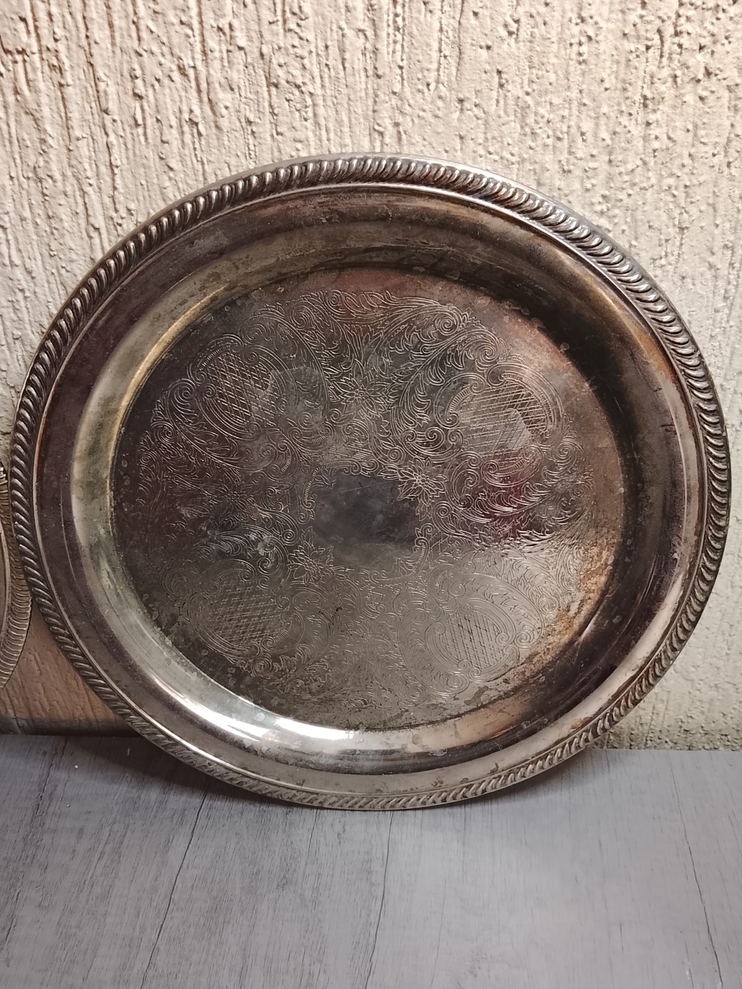 Bandejas antiguas, años 60s ISC. Baño de plata. 30cms - Image 4