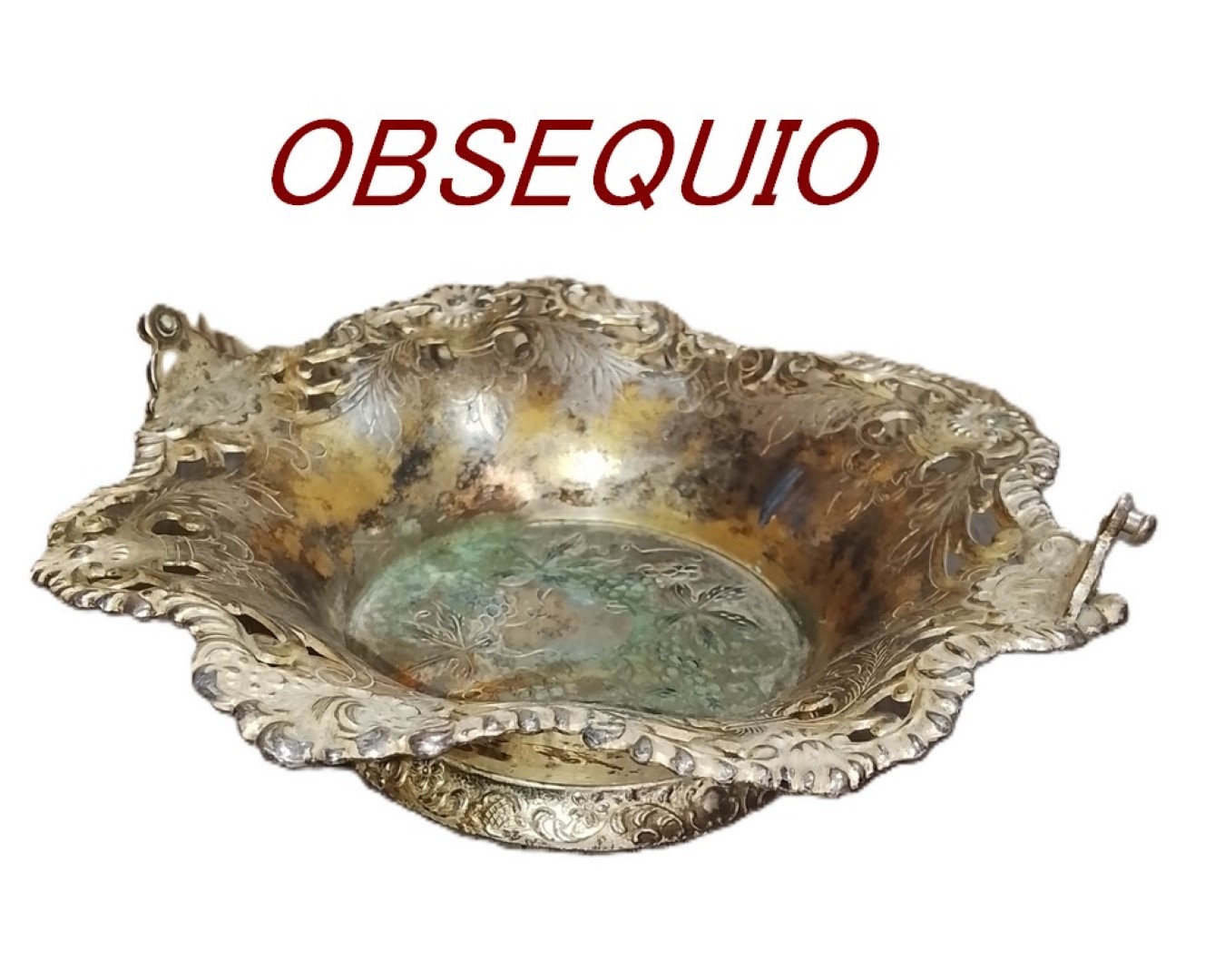 Bandejas antiguas, años 60s ISC. Baño de plata. 30cms - Image 10