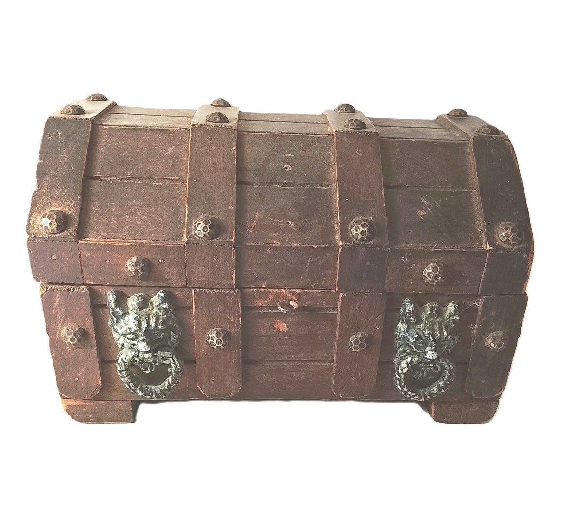 Alhajero Antiguo. Años 60s, Madera Cofre Del Tesoro