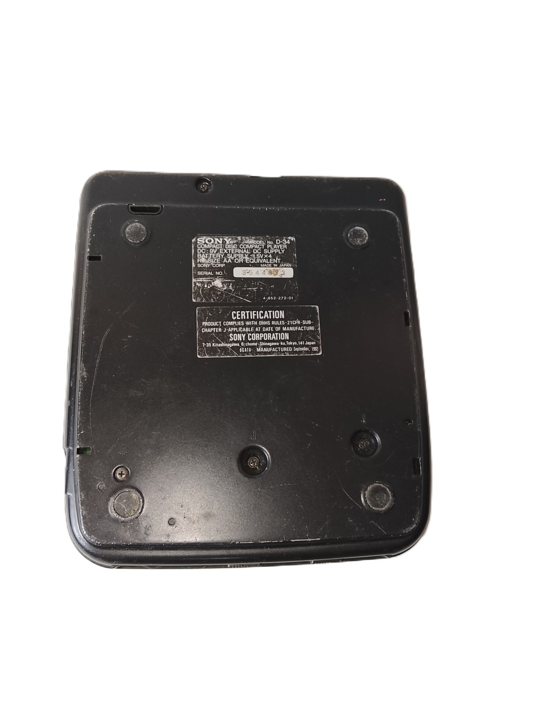 Discman Sony D-34 Mega Bass No Funciona. Para Piezas - Image 4