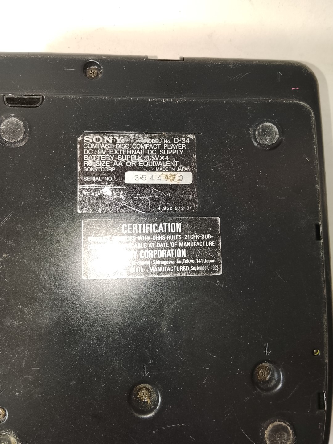 Discman Sony D-34 Mega Bass No Funciona. Para Piezas - Image 3