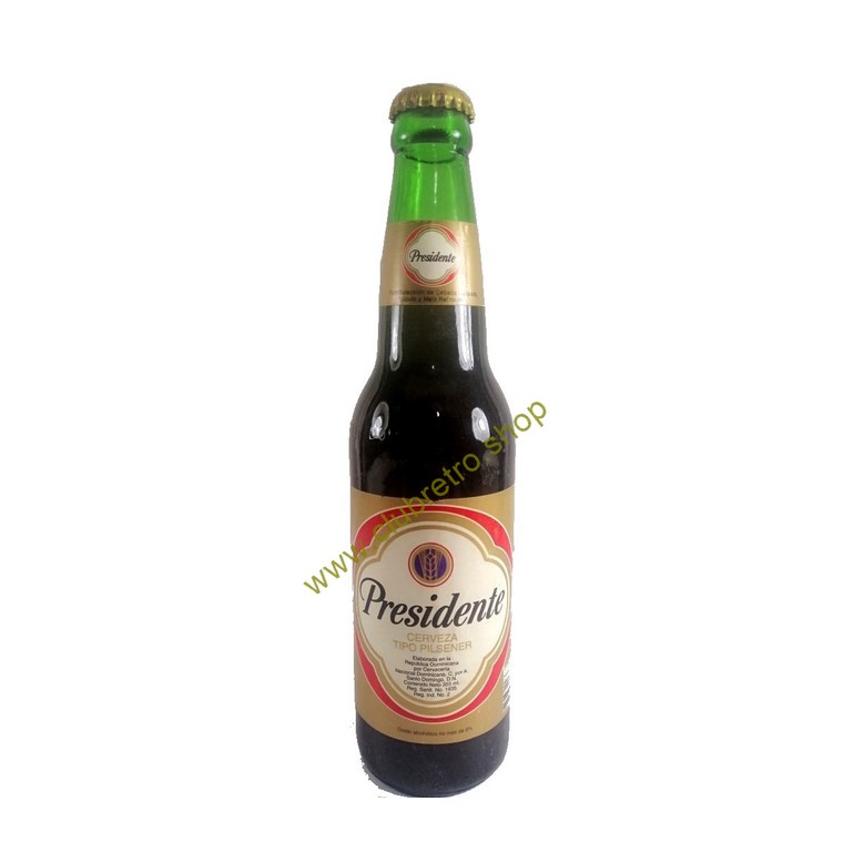 BOTELLA DE CERVEZA RETRO CERVEZA PRESIDENTE. REP. DOMINICANA