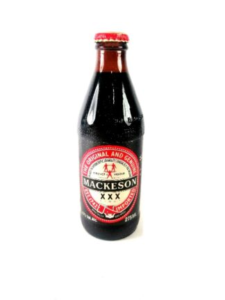 BOTELLA DE CERVEZA RETRO. MACKESON XXX STOUT AÑOS 80s INGLATERRA