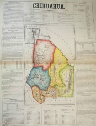 MAPA ANTIGUO DE CHIHUAHUA 1858. EDICION FACSIMILAR DE 1953 GARCIA CUBAS