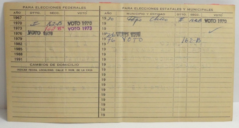 ANTIGUA CREDENCIAL DE ELECTOR 1967 MEX. - Image 4
