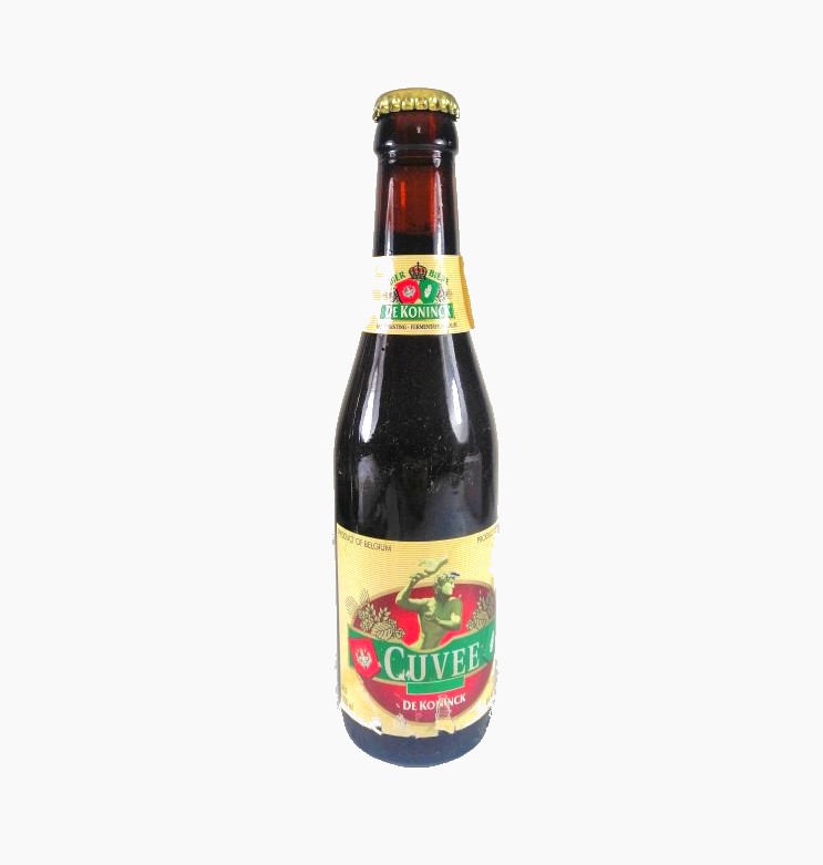 BOTELLA DE CERVEZA RETRO. CUVEE, DE KONINCK (BELGICA). AUN LLENA