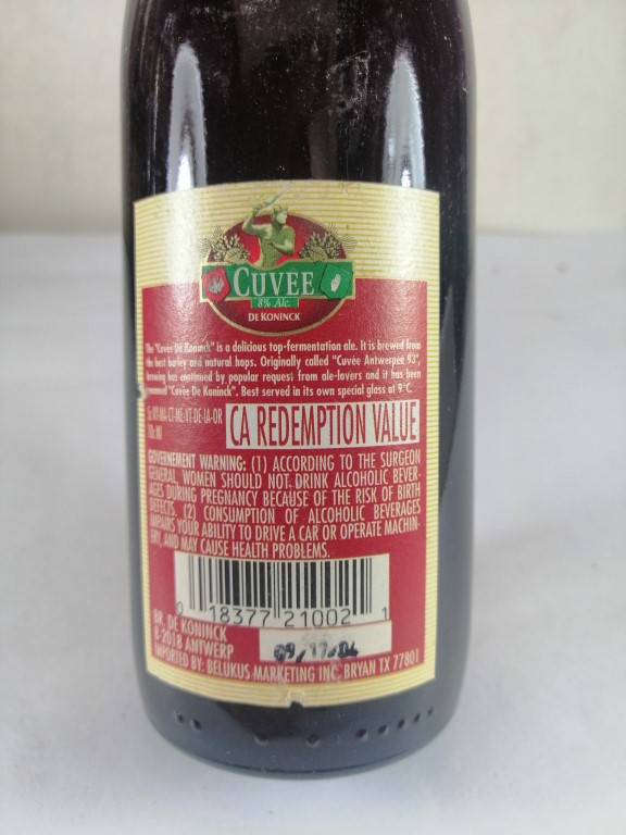 BOTELLA DE CERVEZA RETRO. CUVEE, DE KONINCK (BELGICA). AUN LLENA - Image 4