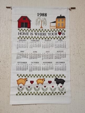 Genuino Calendario Retro 1988 De Tela, Jamas usado .Regala Nostalgia /3