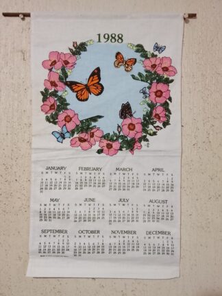 Genuino Calendario Retro 1988 De Tela, jamas usado Regala Nostalgia