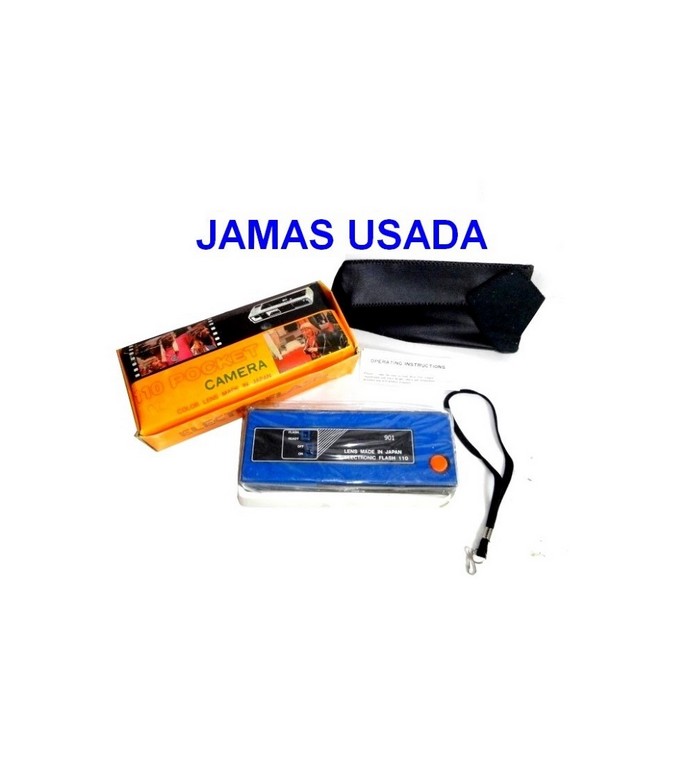 RARA CAMARA FOTOGRAFICA RETRO110 , 1980s JAMAS USADA AZUL