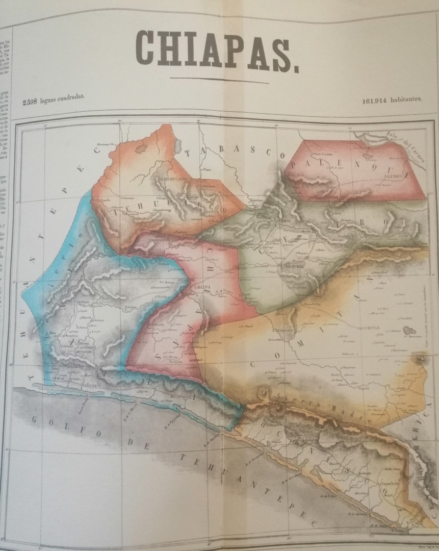 MAPA ANTIGUO DE CHIAPAS 1858. EDICION FACSIMILAR DE 1953 GARCIA CUBAS - Image 2