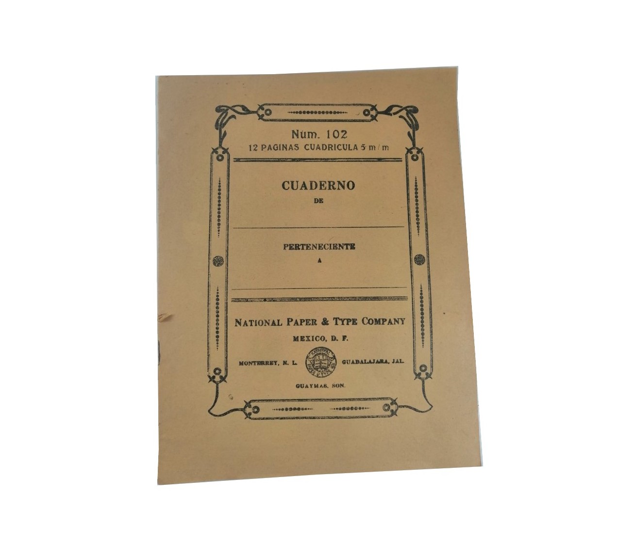 CUADERNO ESCOLAR ANTIGUO, AÑOS 20s JAMAS USADO