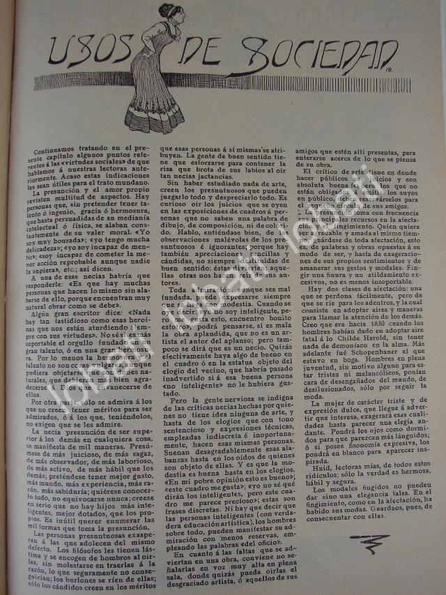 GACETA ANTIGUA " PAGINAS FEMENINAS" 1909 /69 - Image 3