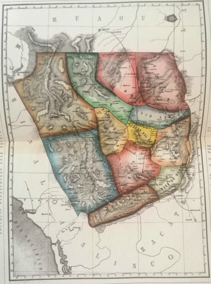 MAPA ANTIGUO DE DURANGO. 1858. EDICION FACSIMILAR DE 1953 GARCIA CUBAS - Image 2
