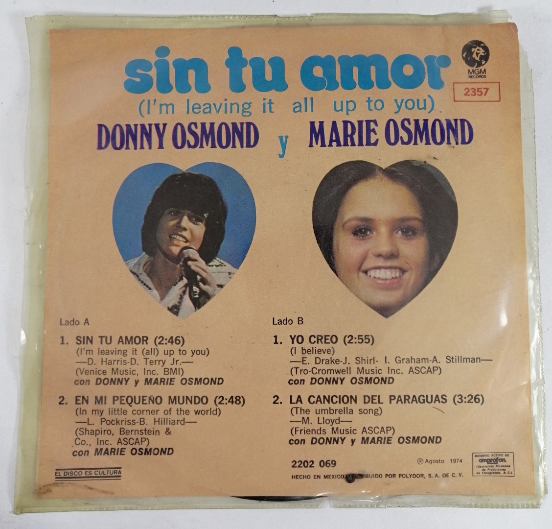 LOTE DE 12 DISCOS LP RETRO. LOS OSMONDS 45 RPM. SENCILLOS - Image 3