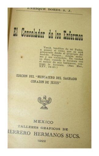 El Consolador De Los Enfermos , Enrique Bordi 1922 Religion