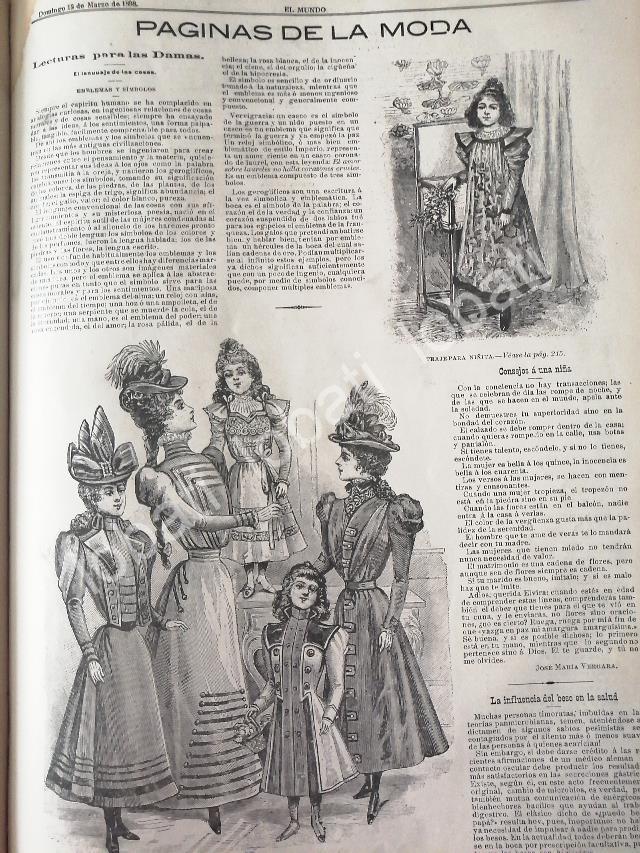 GACETA ANTIGUA 1898 PAGINAS DE LA MODA /9 - Image 2