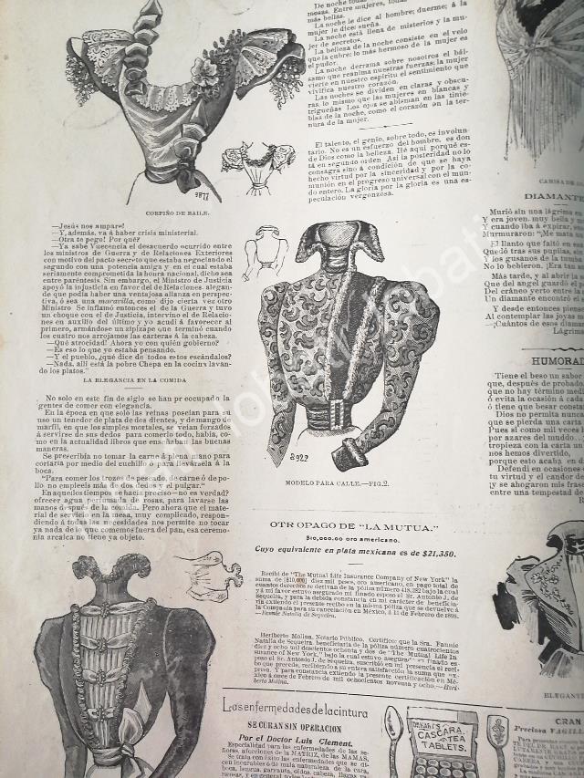 GACETA ANTIGUA 1898 PAGINAS DE LA MODA /9 - Image 3