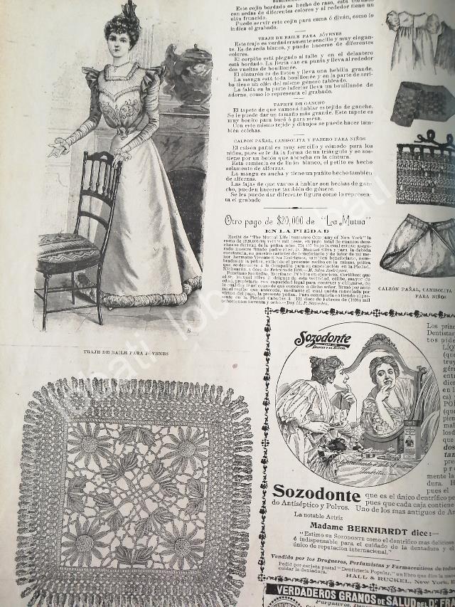 GACETA ANTIGUA. " PAGINAS DE LA MODA " 1898 /11 - Image 3