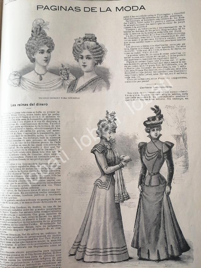 GACETA ANTIGUA. " PAGINAS DE LA MODA " 1898 /12 - Image 2