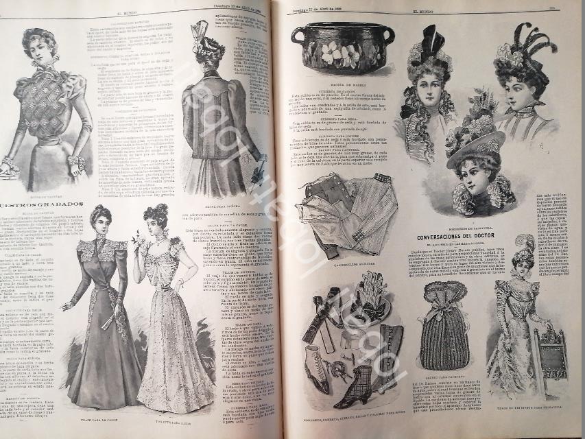 GACETA ANTIGUA. " PAGINAS DE LA MODA " 1898 /13 - Image 2