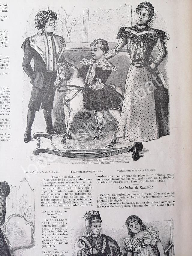 CARTEL ANTIGUO ORIGINAL DE REVISTA ANTIGUA DE MODAS 1898 " LA MODA " NUMERO 1 UNICO - Image 6