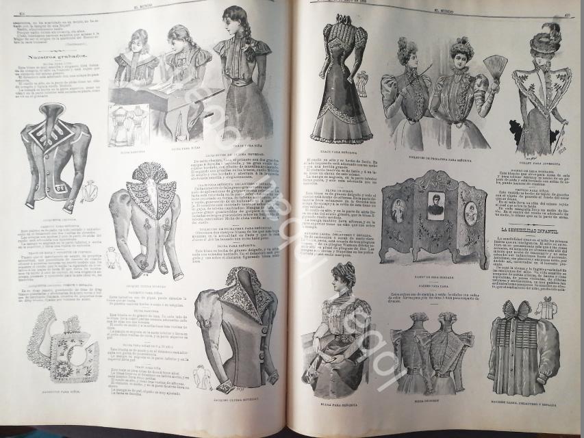 GACETA ANTIGUA. " PAGINAS DE LA MODA " 1898 /17 - Image 2
